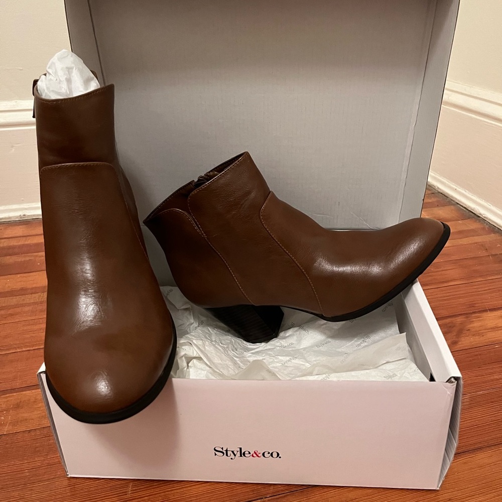 **sold elsewhere** Brown Style&Co Ankle Booties